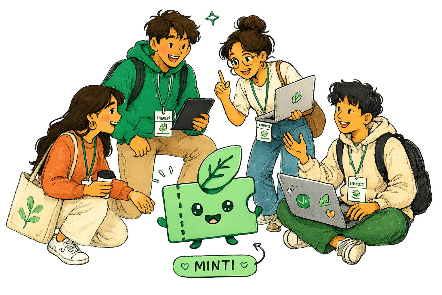 Personas compartiendo ideas y tecnología en un evento de comunidad
